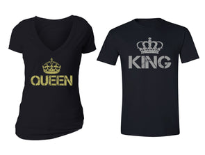 XtraFly Apparel Reina Queen Rey King Valentine's Matching Couples Short Sleeve T-shirt