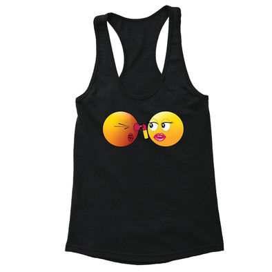 XtraFly Apparel Women's Emoji Pepper Spray Novelty Gag Racer-back Tank-Top