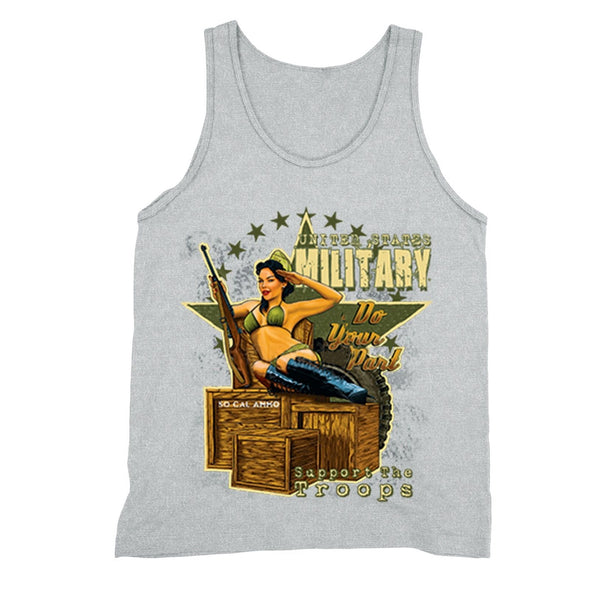 XtraFly Apparel Men's Military Support the Troops 2nd Amendment Tank-Top