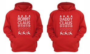 XtraFly Apparel Daddy Mommy Claus Santa Ugly Christmas Hooded-Sweatshirt Pullover Hoodie