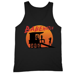 XtraFly Apparel Men's Babewatch Lifeguard Tower Novelty Gag Tank-Top