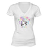 XtraFly Apparel Women's Unicorn University Alumni Novelty Gag V-neck Short Sleeve T-shirt