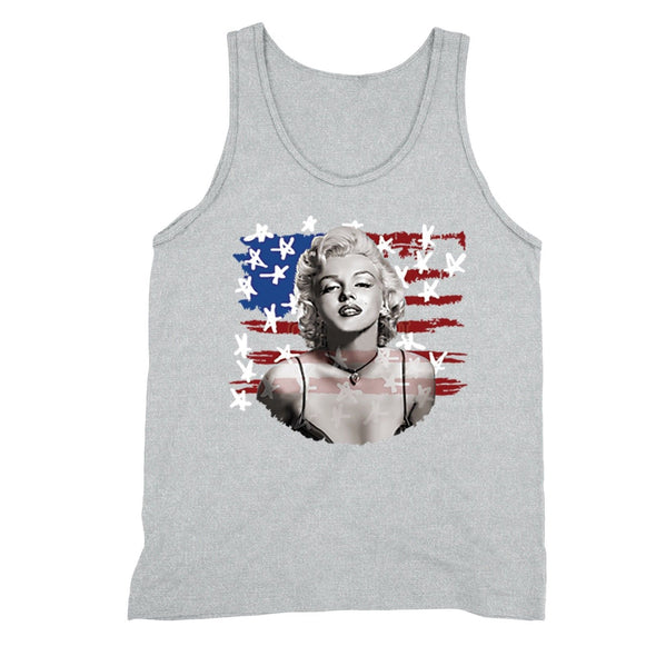 XtraFly Apparel Men's Marilyn Monroe USA Flag American Pride Tank-Top