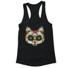 XtraFly Apparel Women's Cat Muerte Sugarskull Skulls Day Of Dead Racer-back Tank-Top