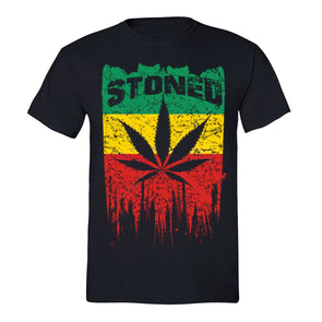 XtraFly Apparel Men's Stoned Rasta Reggae  Crewneck Short Sleeve T-shirt