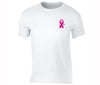 XtraFly Apparel Men's Pocket Pink Ribbon Breast Cancer Ribbon Crewneck Short Sleeve T-shirt