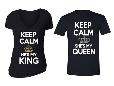 XtraFly Apparel King Queen Rey Reina Valentine's Matching Couples Short Sleeve T-shirt