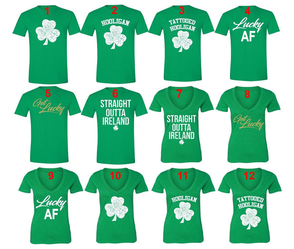 XtraFly Apparel Shamrock Clover St. Patrick's Matching Couples Short Sleeve T-shirt