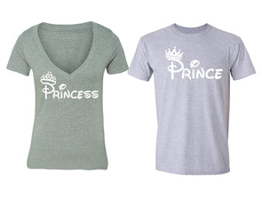 XtraFly Apparel Prince Princess Crown Valentine's Matching Couples Short Sleeve T-shirt