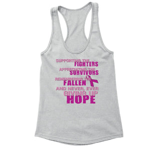 XtraFly Apparel Women's Supporting Fighters Breast Cancer Ribbon Racer-back Tank-Top