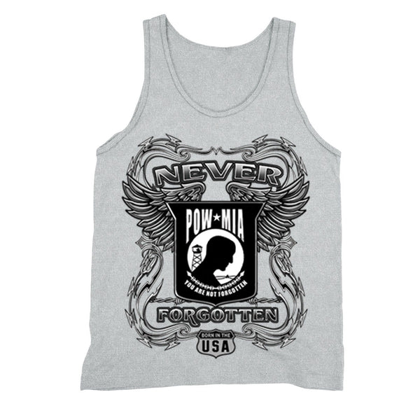 XtraFly Apparel Men's Never Forgotten Military Pow Mia Tank-Top