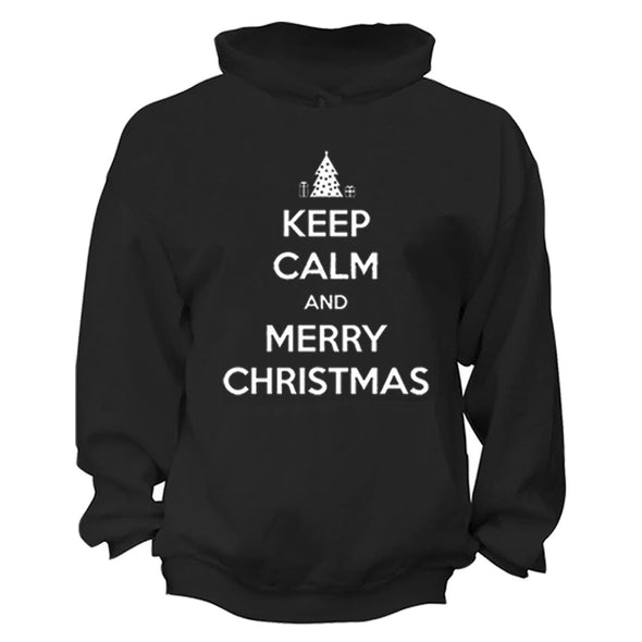 XtraFly Apparel Keep Calm And Merry Ugly Christmas Hooded-Sweatshirt Pullover Hoodie