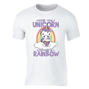 XtraFly Apparel Men's Unicorn Rainbow Cake Novelty Gag Crewneck Short Sleeve T-shirt