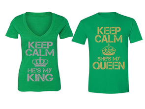 XtraFly Apparel Queen Reina King Rey Valentine's Matching Couples Short Sleeve T-shirt