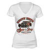 XtraFly Apparel Women's Rusty Nuts Autoshop Car Truck Garage V-neck Short Sleeve T-shirt