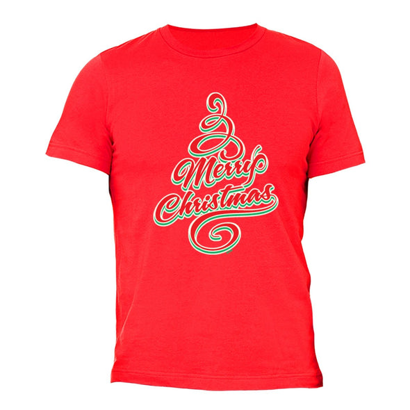 XtraFly Apparel Men's Merry Xmas Family Tree Ugly Christmas Crewneck Short Sleeve T-shirt