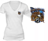 XtraFly Apparel Women's Some Gave All Eagle Pocket Military Pow Mia V-neck Short Sleeve T-shirt
