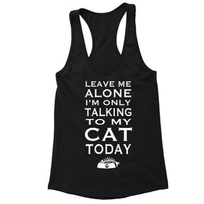 XtraFly Apparel Women's Talking to My Cat Animal Lover Racer-back Tank-Top