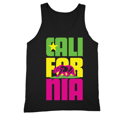 XtraFly Apparel Men's Stacked Cali Neon Bear California Pride Tank-Top