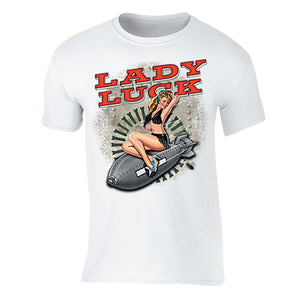 XtraFly Apparel Men's Lady Luck Bomb Military Pow Mia Crewneck Short Sleeve T-shirt