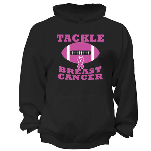 XtraFly Apparel Tackle Pink Football Breast Cancer Ribbon Hooded-Sweatshirt Pullover Hoodie