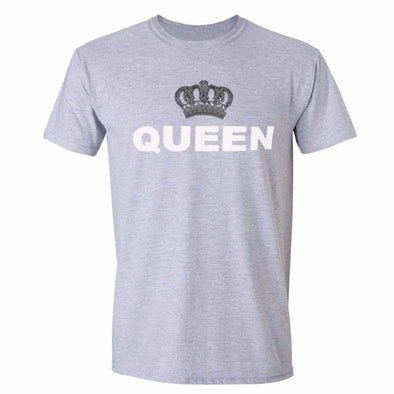 XtraFly Apparel Men's Queen Silver Crown Matching Couples Crewneck Short Sleeve T-shirt