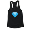 XtraFly Apparel Women's Blue Diamond Emoji Novelty Gag Racer-back Tank-Top