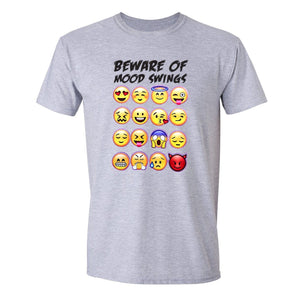 XtraFly Apparel Men's Mood Swings Emoji Novelty Gag Crewneck Short Sleeve T-shirt