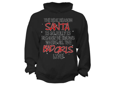 XtraFly Apparel Jolly Santa Elf Ugly Christmas Hooded-Sweatshirt Pullover Hoodie