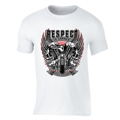 XtraFly Apparel Men's Respect Earned Loyalty Biker Motorcycle Crewneck Short Sleeve T-shirt
