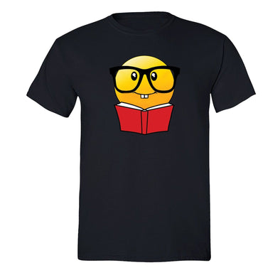 XtraFly Apparel Men's Emoji Nerd Bookworm Novelty Gag Crewneck Short Sleeve T-shirt