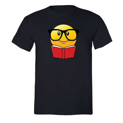 XtraFly Apparel Men's Emoji Nerd Bookworm Novelty Gag Crewneck Short Sleeve T-shirt
