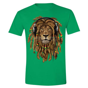 XtraFly Apparel Men's Lion Rasta Reggae  Crewneck Short Sleeve T-shirt