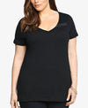 XtraFly Apparel Women's Plus Size Active Plain Basic V-neck Short Sleeve T-shirt