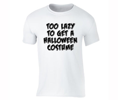 XtraFly Apparel Men's Too Lazy to Get Costume Halloween Pumpkin Crewneck Short Sleeve T-shirt