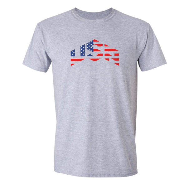 XtraFly Apparel Men's American Flag Distressed 4th of July Crewneck Short Sleeve T-shirt