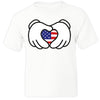 XtraFly Apparel Boys Hands Heart Flag American Pride Crewneck Short Sleeve T-shirt