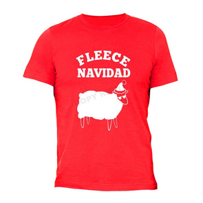XtraFly Apparel Men's Fleece Navidad Ugly Christmas Crewneck Short Sleeve T-shirt