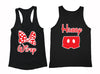 XtraFly Apparel Hubby Wifey Red Bow Valentine's Matching Couples Racer-back Tank-Top