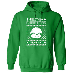 XtraFly Apparel Slothy Xmas Sloth Ugly Christmas Hooded-Sweatshirt Pullover Hoodie