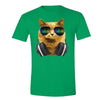 XtraFly Apparel Men's Cat DJ Headphones Animal Lover Crewneck Short Sleeve T-shirt