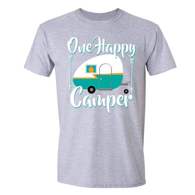 XtraFly Apparel Men's Happy Camper RV Camping Novelty Gag Crewneck Short Sleeve T-shirt