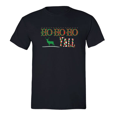 XtraFly Apparel Men's Ho Ho Ho Y'all Reindeer Ugly Christmas Crewneck Short Sleeve T-shirt
