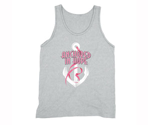 XtraFly Apparel Men's Anchored Hope Breast Cancer Ribbon Tank-Top