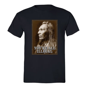 XtraFly Apparel Men's You're All Illegal Native 2nd Amendment Crewneck Short Sleeve T-shirt