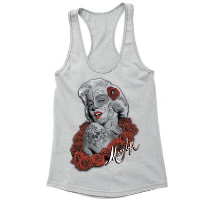 XtraFly Apparel Women's Dead Dia Los Muertos Marilyn Monroe Racer-back Tank-Top