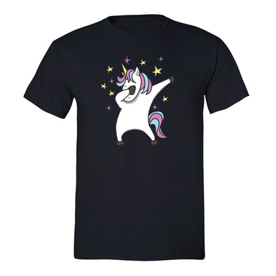 XtraFly Apparel Men's Unicorn Dabbing Rainbow Novelty Gag Crewneck Short Sleeve T-shirt