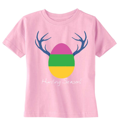 XtraFly Apparel Girls Hunting Season Antlers Easter Crewneck Short Sleeve T-shirt