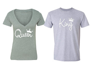 XtraFly Apparel Queen King Reina Rey Valentine's Matching Couples Short Sleeve T-shirt