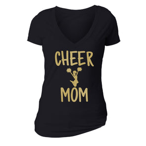XtraFly Apparel Women's Cheer Mom Mother's Day V-neck Short Sleeve T-shirt